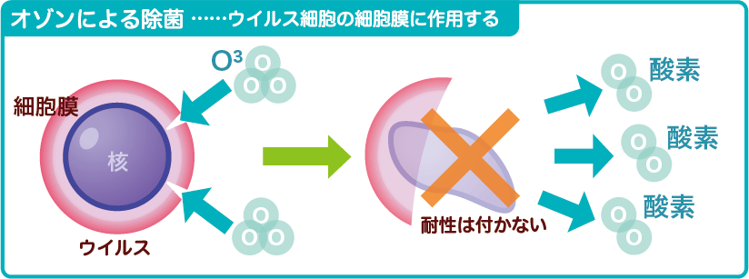 オゾンによる除菌イメージ